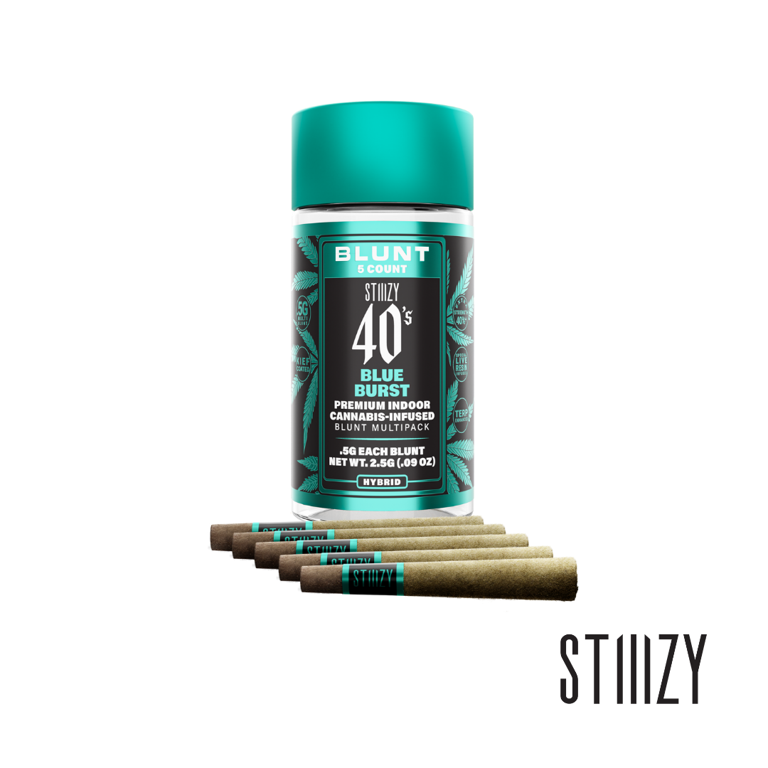 Photograph of product: 40's Blue Burst Infused Mini Blunts (5pk)