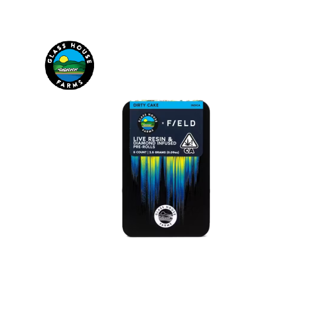 Photograph of product: DIRTY CAKE 2.5G F/ELD RESIN INFUSED 5 PACK PREROLLS
