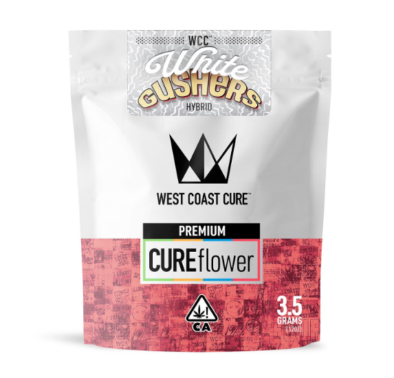 Photograph of product: West Coast Cure White Gushers Flower 3.5g