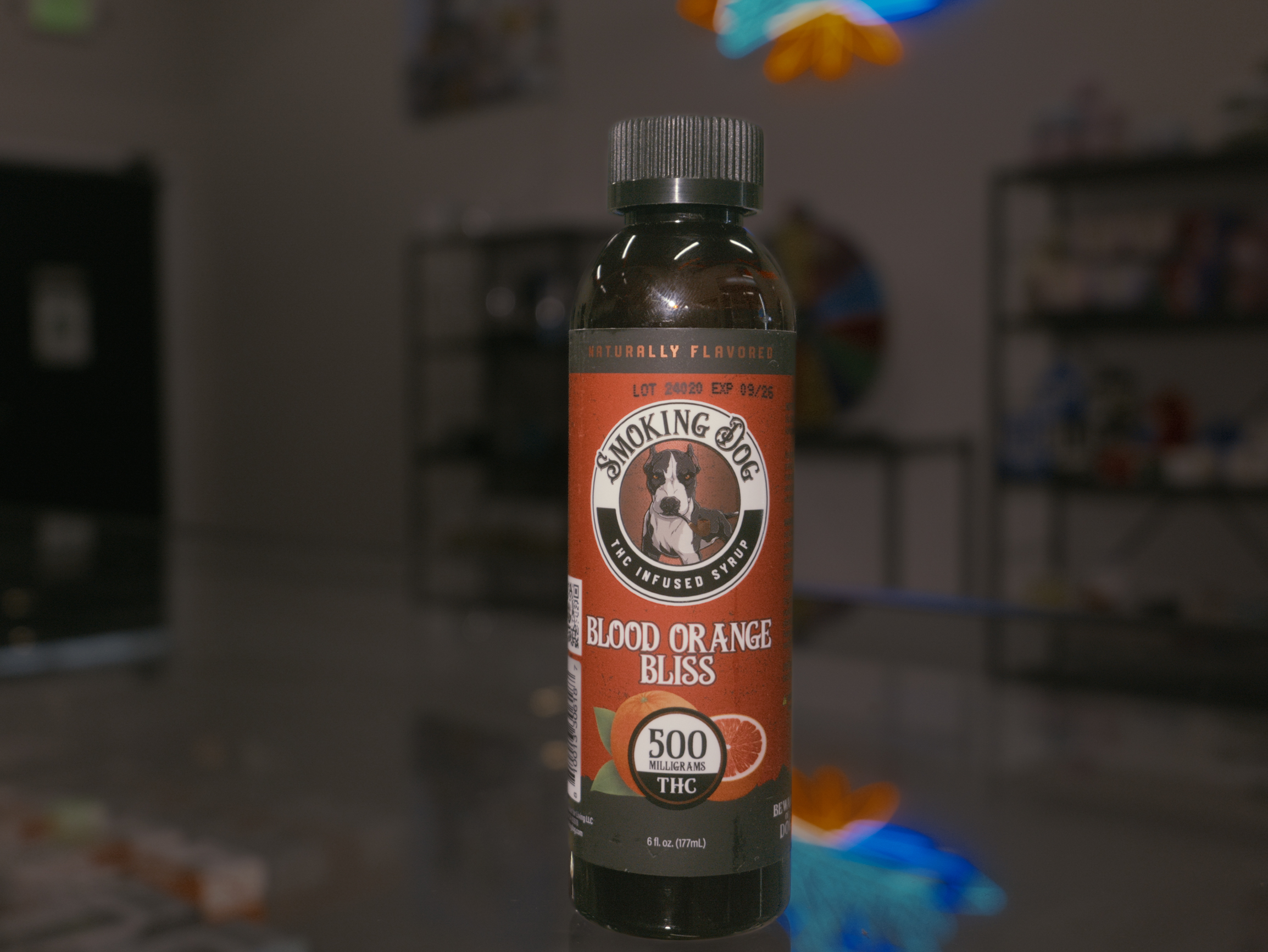 Photograph of product: SMOKING DOG - SYRUP - BLOOD ORANGE