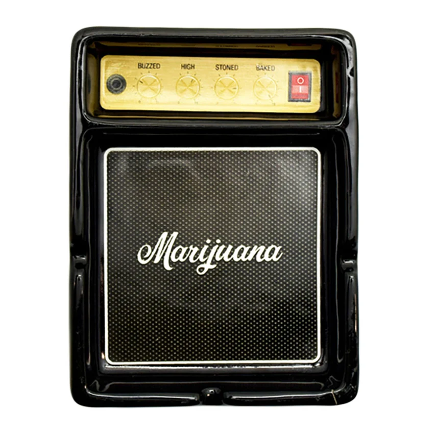 Photograph of product: Retro Guitar Amp Ceramic Ashtray - 4"x5.25"