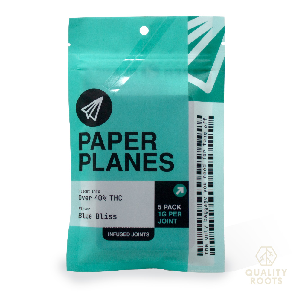 Photograph of product: Paper Planes - Blue Bliss Infused Pre-Rolls 5pk 5g