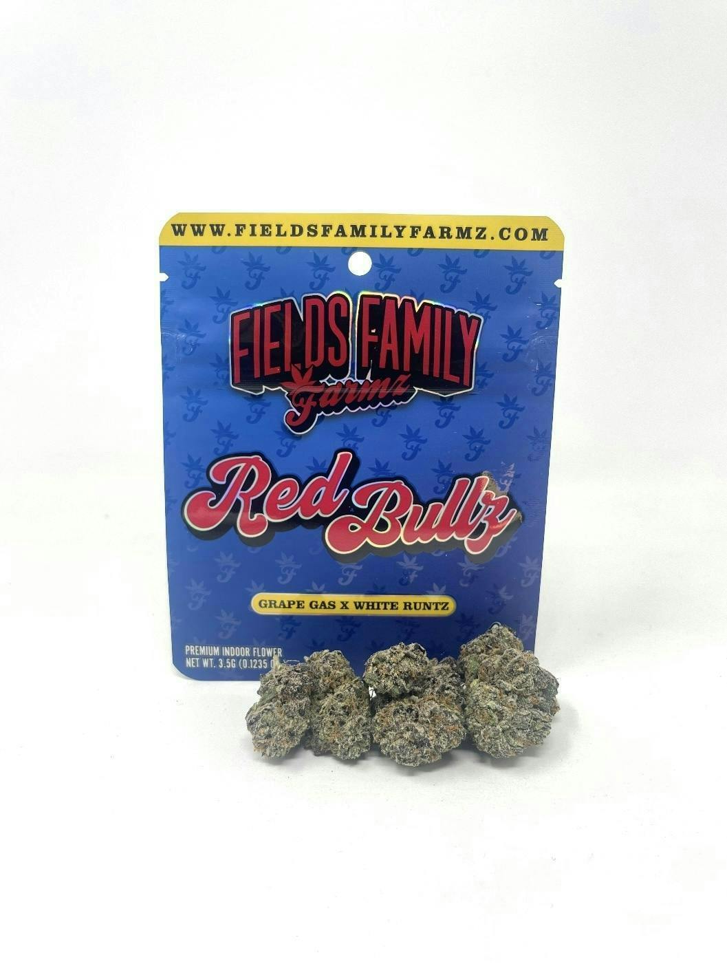 Photograph of product: Fields Family Farmz - Red Bullz - Hybrid - Indoor - 3.5g