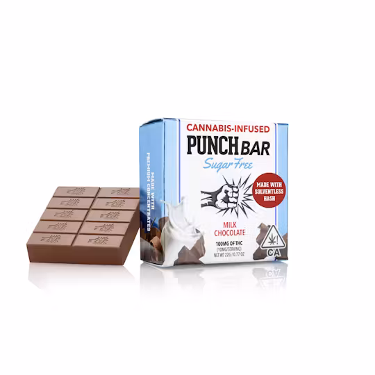 Photograph of product: Milk Chocolate Punchbar | 100MG Sugar-Free Solventless Chocolate Bar | Punch