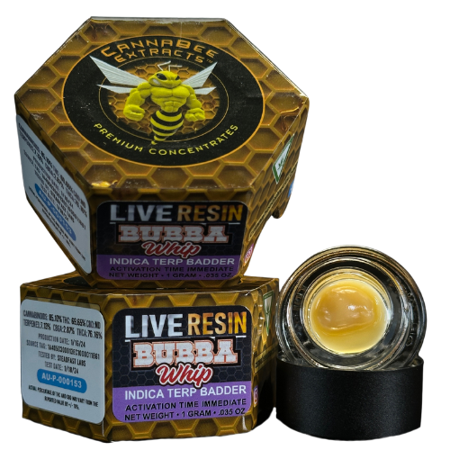 Photograph of product: Cannabee Extracts Bubba Whip Live Resin 1g