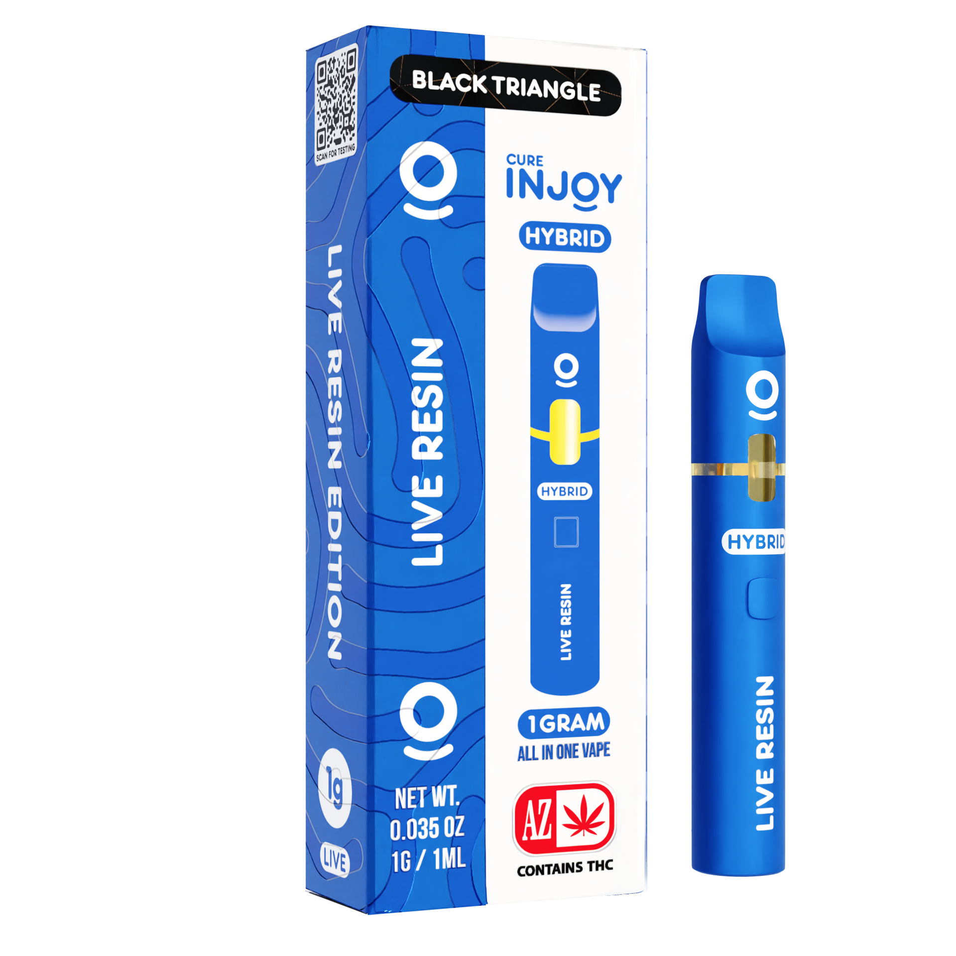 Photograph of product: CURE INJOY - DISPOSABLE RESIN LIVE - 1G - GOLDEN TANGIE - Oui'd