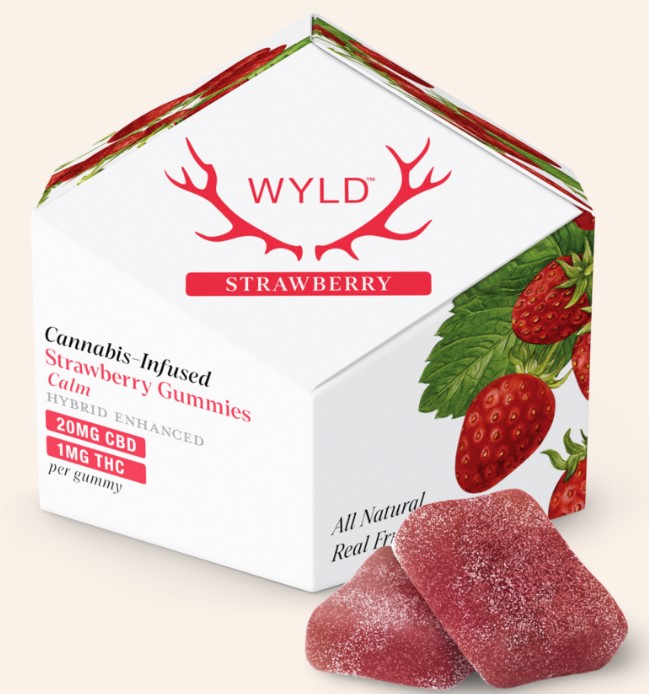 Photograph of product: Strawberry Calm - (20:1 CBD:TH-oui) Gummies - Wyld