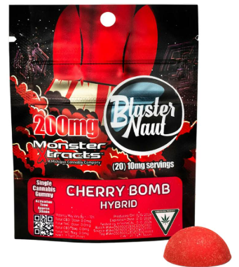 Photograph of product: AU Monster x Blasternaut: Cherry Bomb Single Gummy (H) 200mg