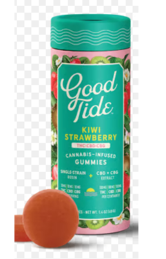 Photograph of product: Good Tide - (H) Rosin Kiwi Strawberry (1:1:1 TH-oui:CBD:CBG) Gummies