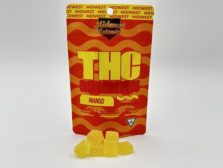 Photograph of product: AU Midwest Extracts: Mango 200mg Gummie