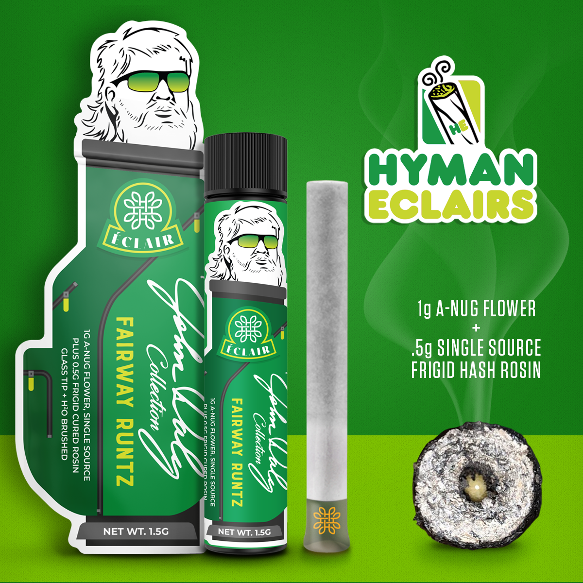 Photograph of product: Hyman - 1.5g Eclair Preroll Donut - Fairway Runtz