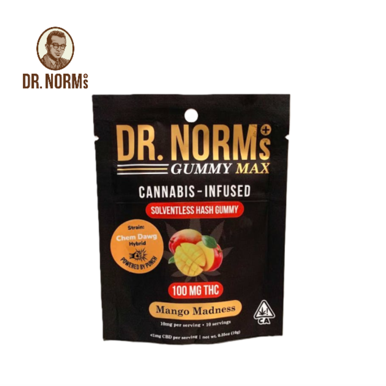 Photograph of product: MANGO MADNESS 100MG SINGLE au chocolat GUMMY