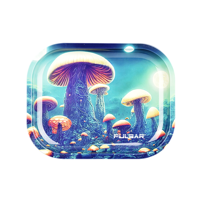 Photograph of product: Pulsar Mini Metal Rolling Tray | Planet Fungi | 7"x5.5" |