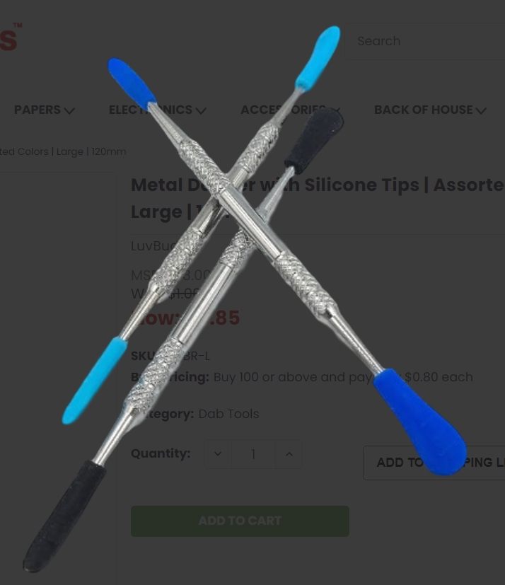 Photograph of product: LuvBuds - Metal Dabber w/ Silicon Tips