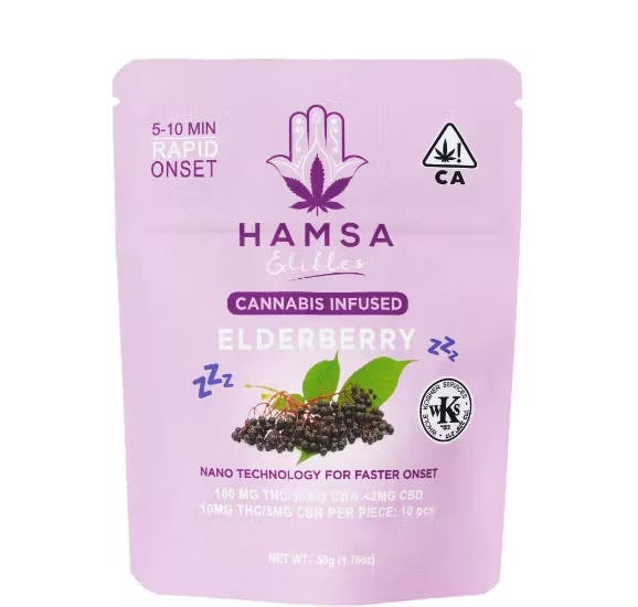 Photograph of product: Hamsa | Elderberry | 10 pack | 100mg