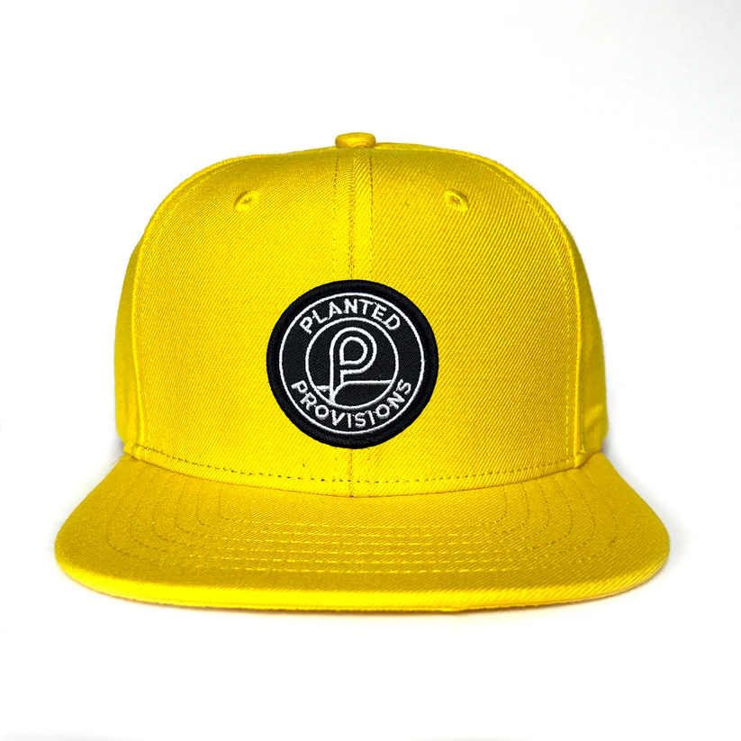 Photograph of product: Yellow Snapback | Black & White P Coin Patch