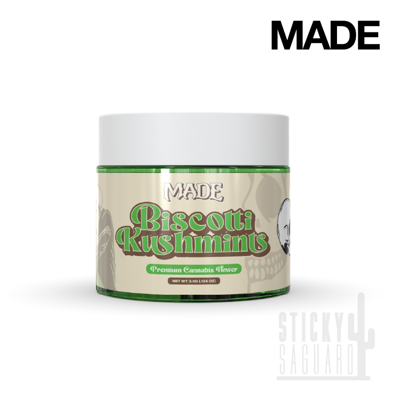 Photograph of product: MADE Flower Biscotti x Kush Mints (I/H) 3.5g