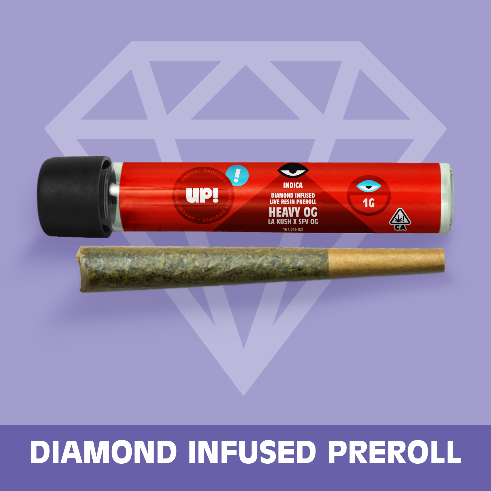 Photograph of product: (SALE) UP! - Heavy OG (Oui'd) Diamond Infused Preroll