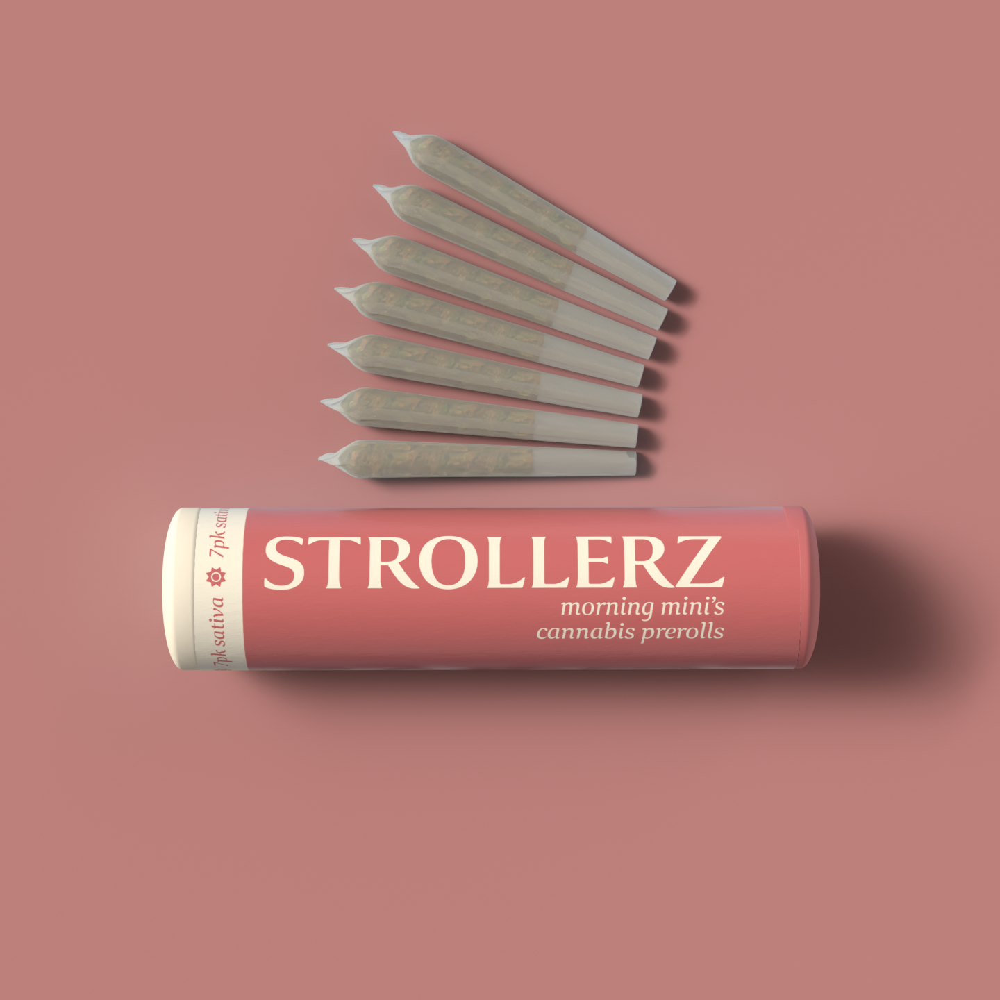 Photograph of product: Morning Minis | 2.45g | Pre-Roll 7 pk | STROLLERZ
