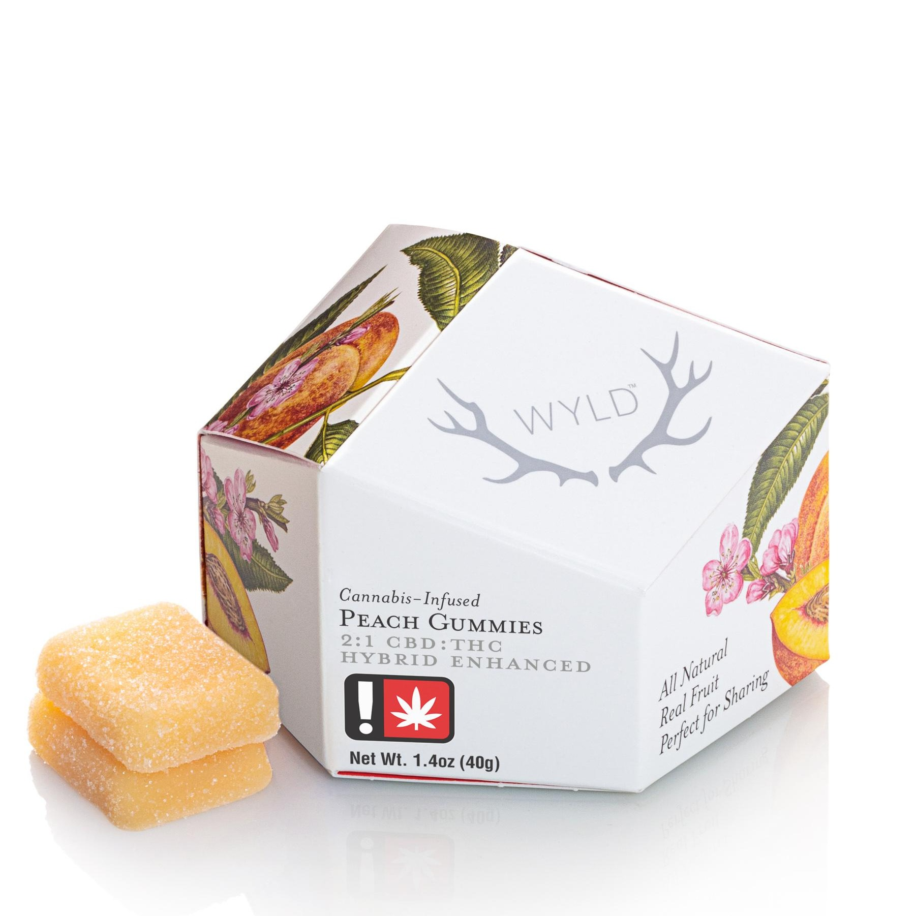Photograph of product: Wyld: 100mg Peach 2:1 (CBD:TH-oui)