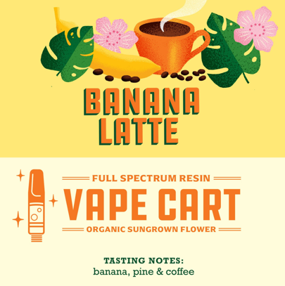 Photograph of product: Banana Latte - Full Spectrum Resin - 510 Cartridge - 1.0g