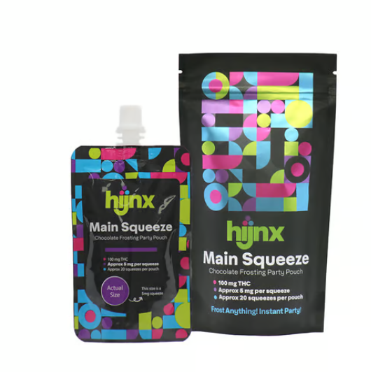 Photograph of product: Main Squeeze Chocolate Frosting Pouch 100mg