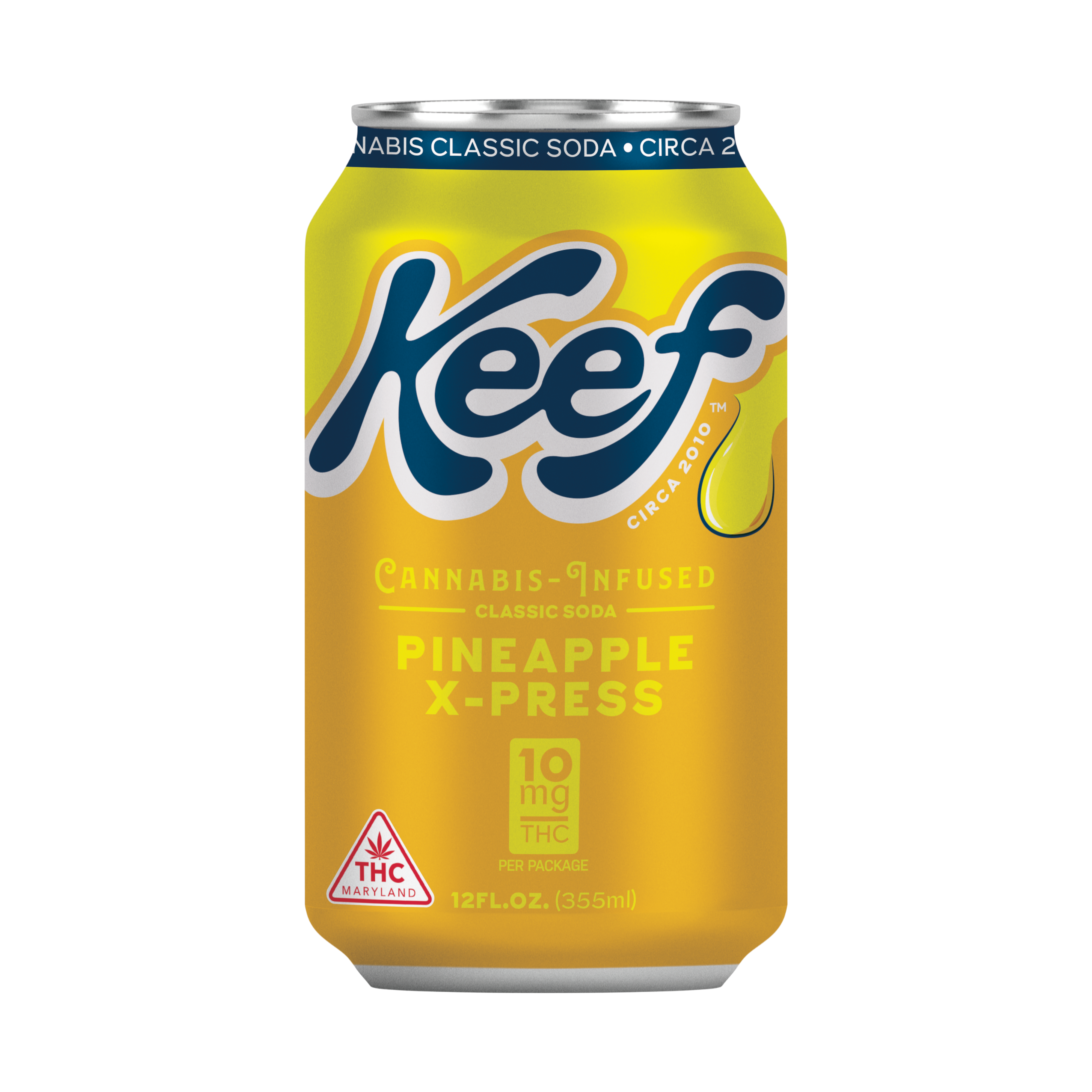 Photograph of product: Keef Pineapple X-Press TH-oui Infused Soda | 10mg