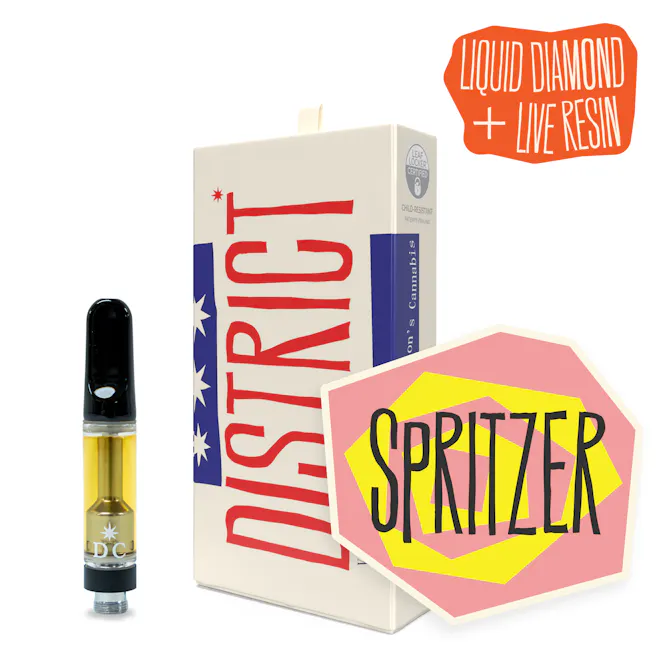Photograph of product: District Oui'd: Spritzer Liquid Diamond/Live Resin Cartridge