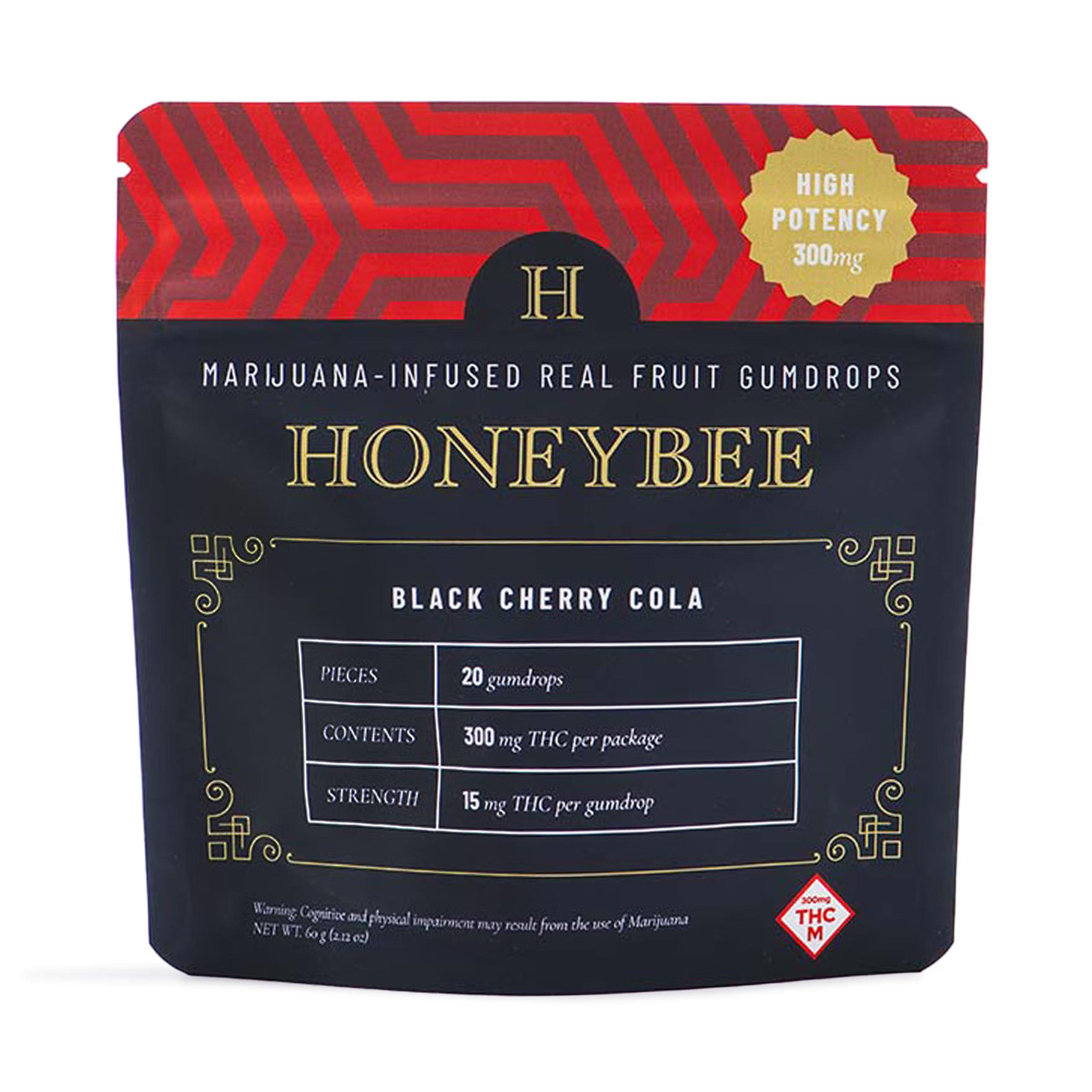 Photograph of product: HONEYBEE | BLACK CHERRY COLA | GUMMY | 300MG | HYBRID