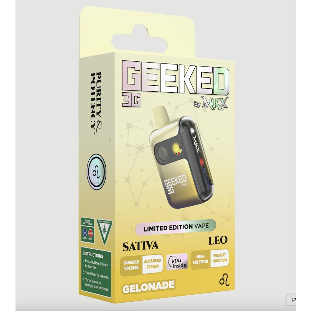 Photograph of product: Geeked - 3g Disposable - Gelonade Oui'd