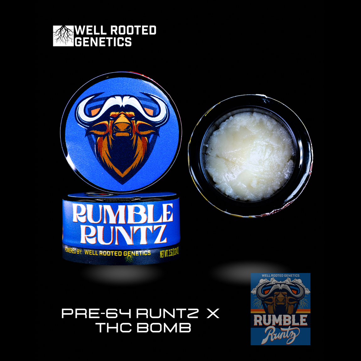 Photograph of Product: Well Rooted Genetics | Live Rosin | Rumble Runtz | 1g
