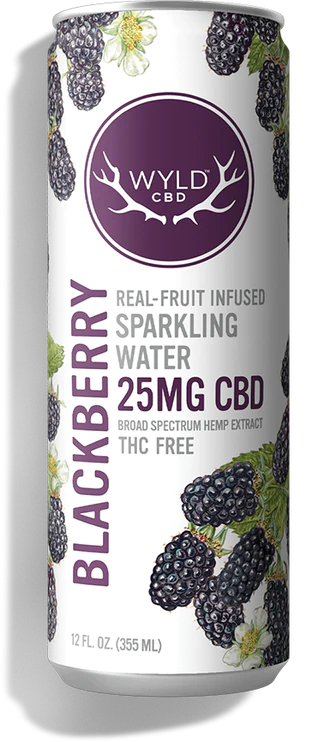 Photograph of product: WYLD | CBD | Blackberry CBD Water (CBD 50 mg : THC 50 mg) | 12 fl oz
