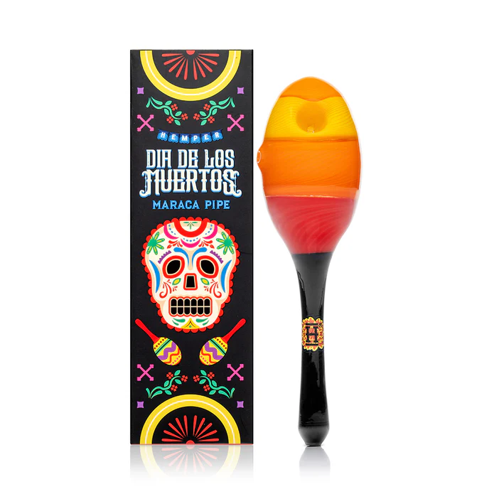 Photograph of product: Hemper - Dia De Los Muertos Maraca Handpipe
