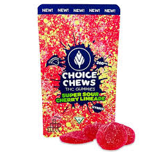 Photograph of product: Super Sour Cherry Limeade | 20mg x 10pk | Choice Chews