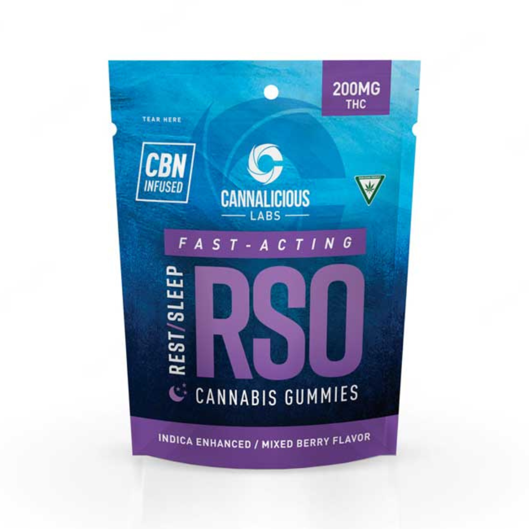 Photograph of product: Cannalicious Labs | Mixed Berry RSO Rest Gummies | 10x20mg | 200mg