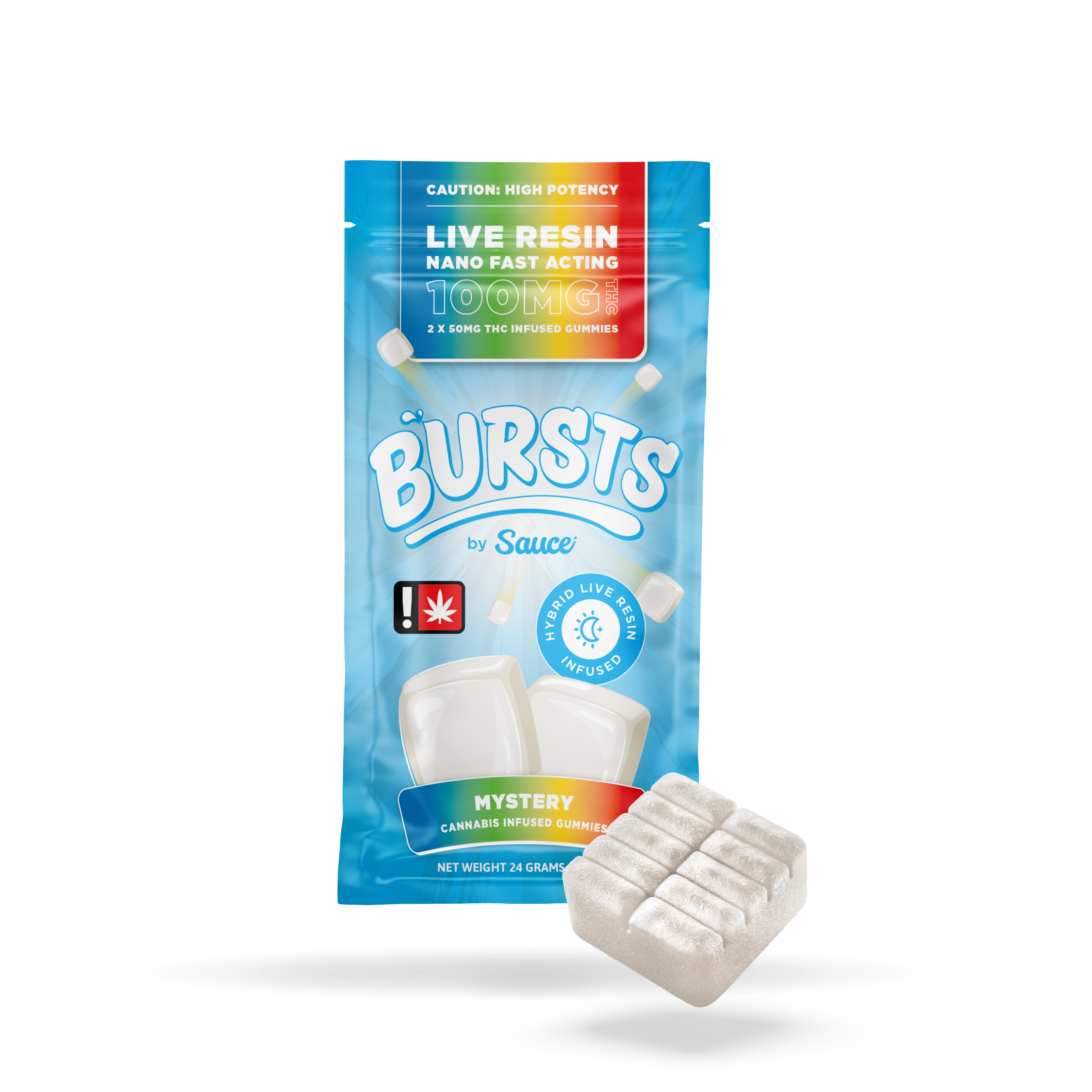 Photograph of product: Mystery - Live Resin Infused Bursts - 100MG