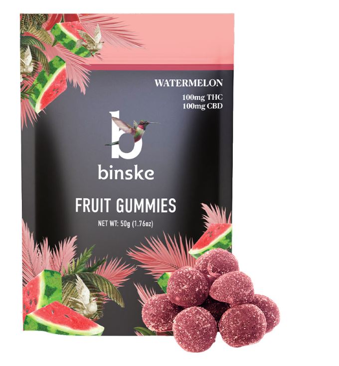 Photograph of product: Binske | Watermelon 1:1 | 10mg x 10ct Gummies