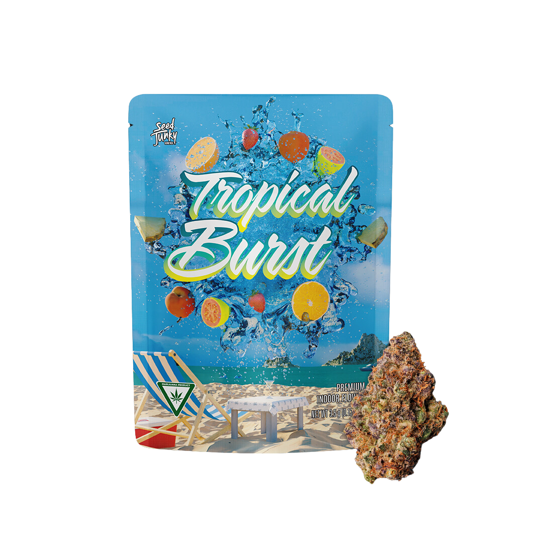 Photograph of product: Seed Junky | Tropical Burst Prepackaged Flower | 3.5g