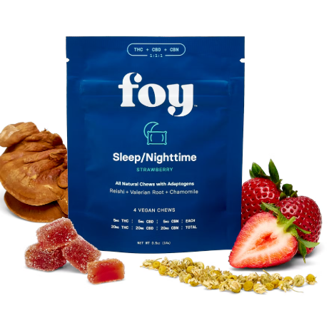 Photograph of product: Nighttime/Sleep Chews with Organic Adaptogens | 1:1:1 TH-oui/CBD/CBN | 4-pack