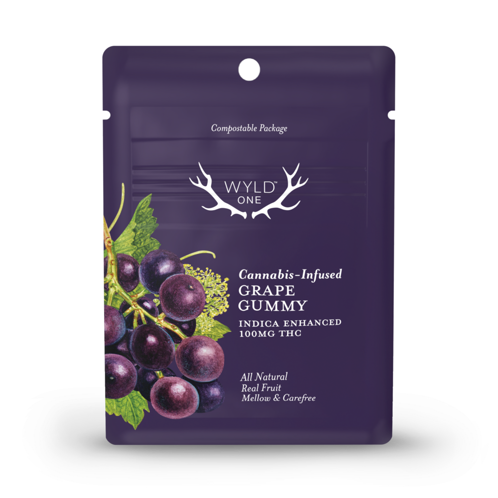 Photograph of product: Wyld One Gummies Grape 100mg - Oui'd