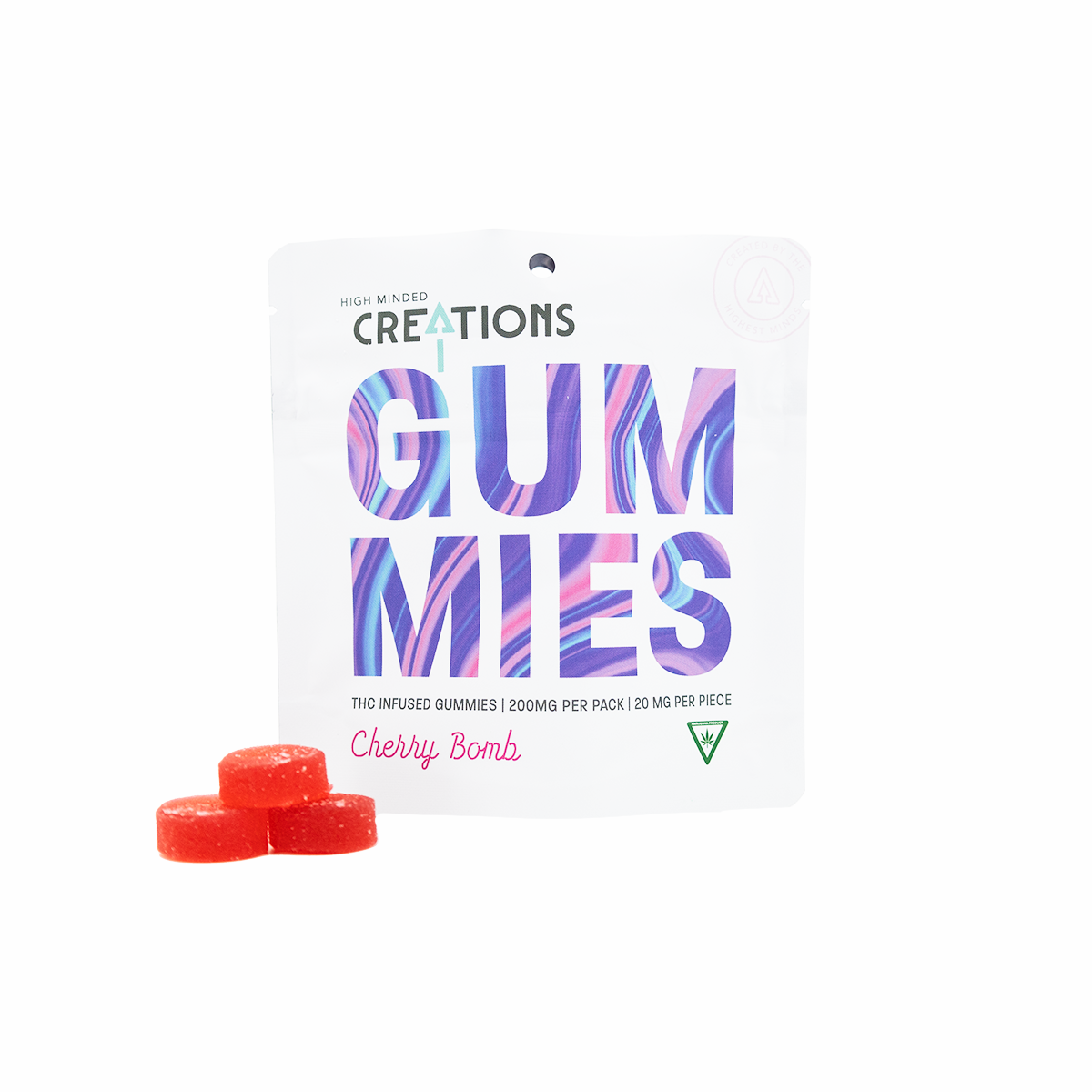 Photograph of Product: High Minded - Gummies - 200mg High Dose - Cherry Bomb