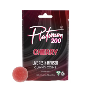 Photograph of product: Platinum Vape | 200mg Live Resin Gummies | Cherry