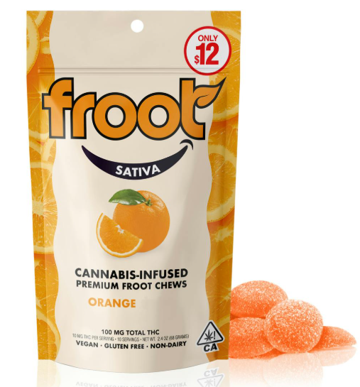 Photograph of product: Froot | Orange Tangie Gummies 10 Pack | 100mg