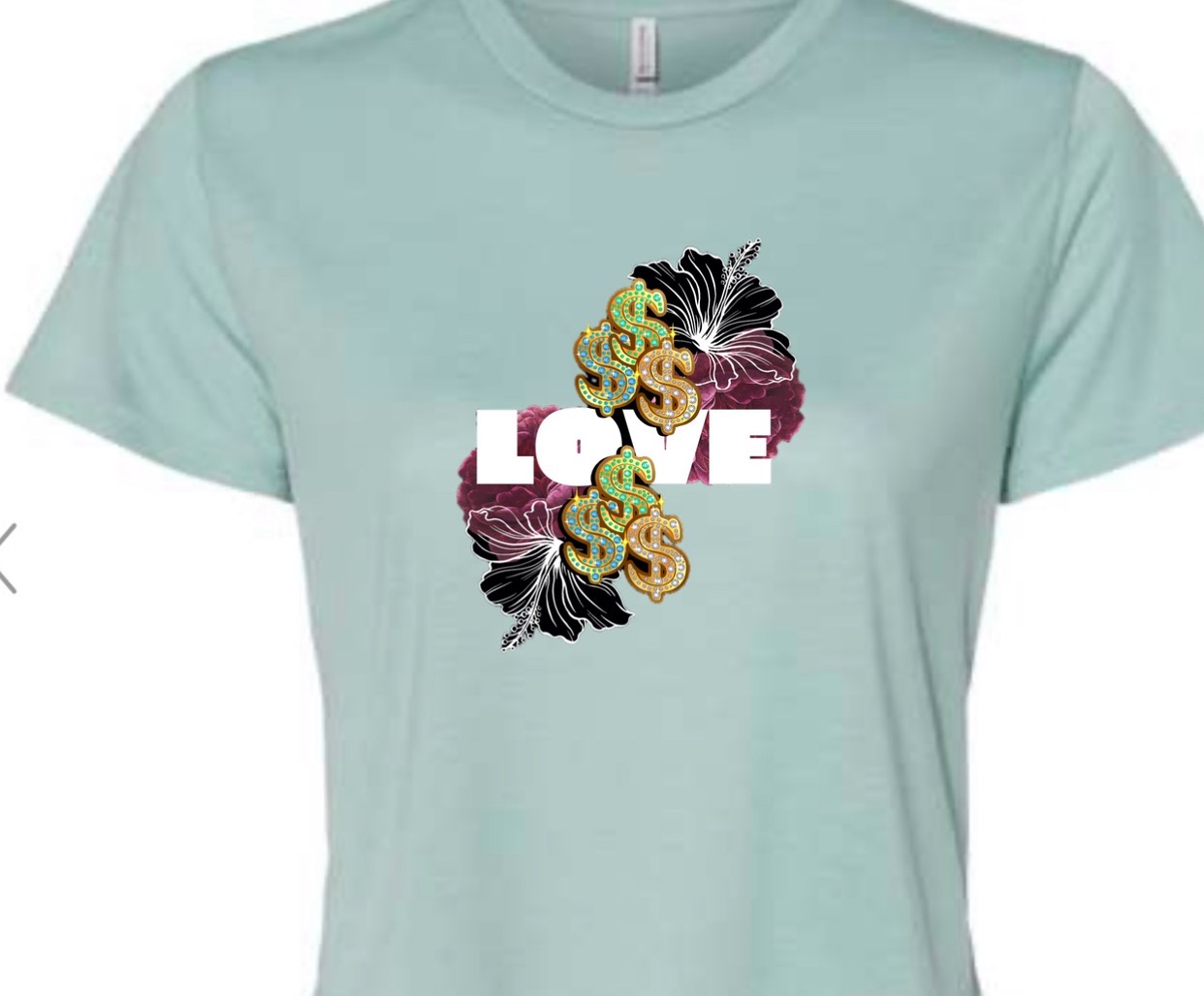 Photograph of product: KashMakena - "Love" Crop Top T-Shirt - Green