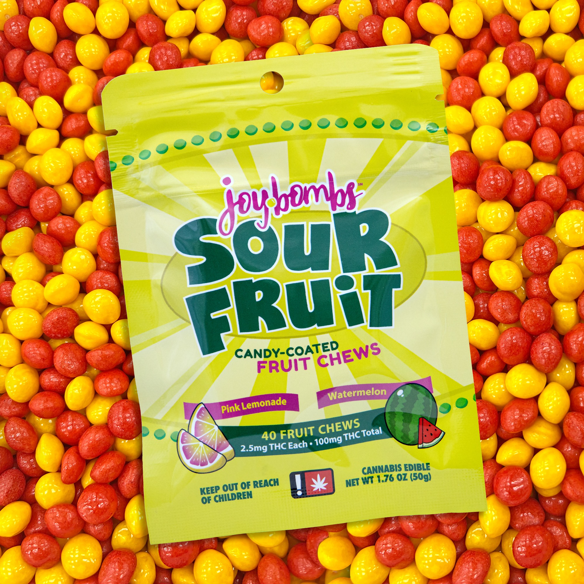 Photograph of product: Joy Bombs - Sour Fruit Bombs 40-Pack