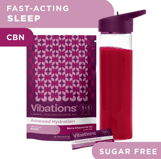 Photograph of product: Vibations - Berry Chamomile Sleep TH-oui/CBN Drink Mix - 10pk (5mg/50mg)