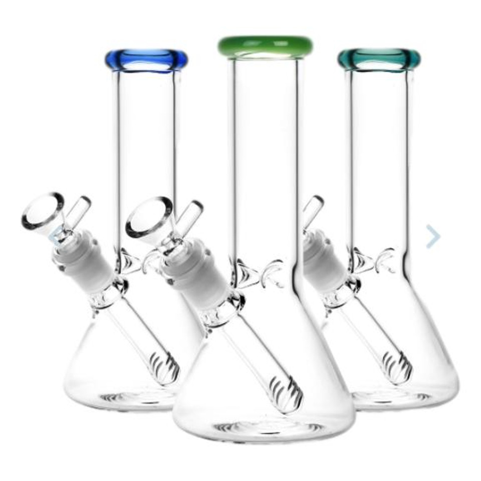 Photograph of product: 8" Mini Beaker with Colorful Rim | Assorted Colors