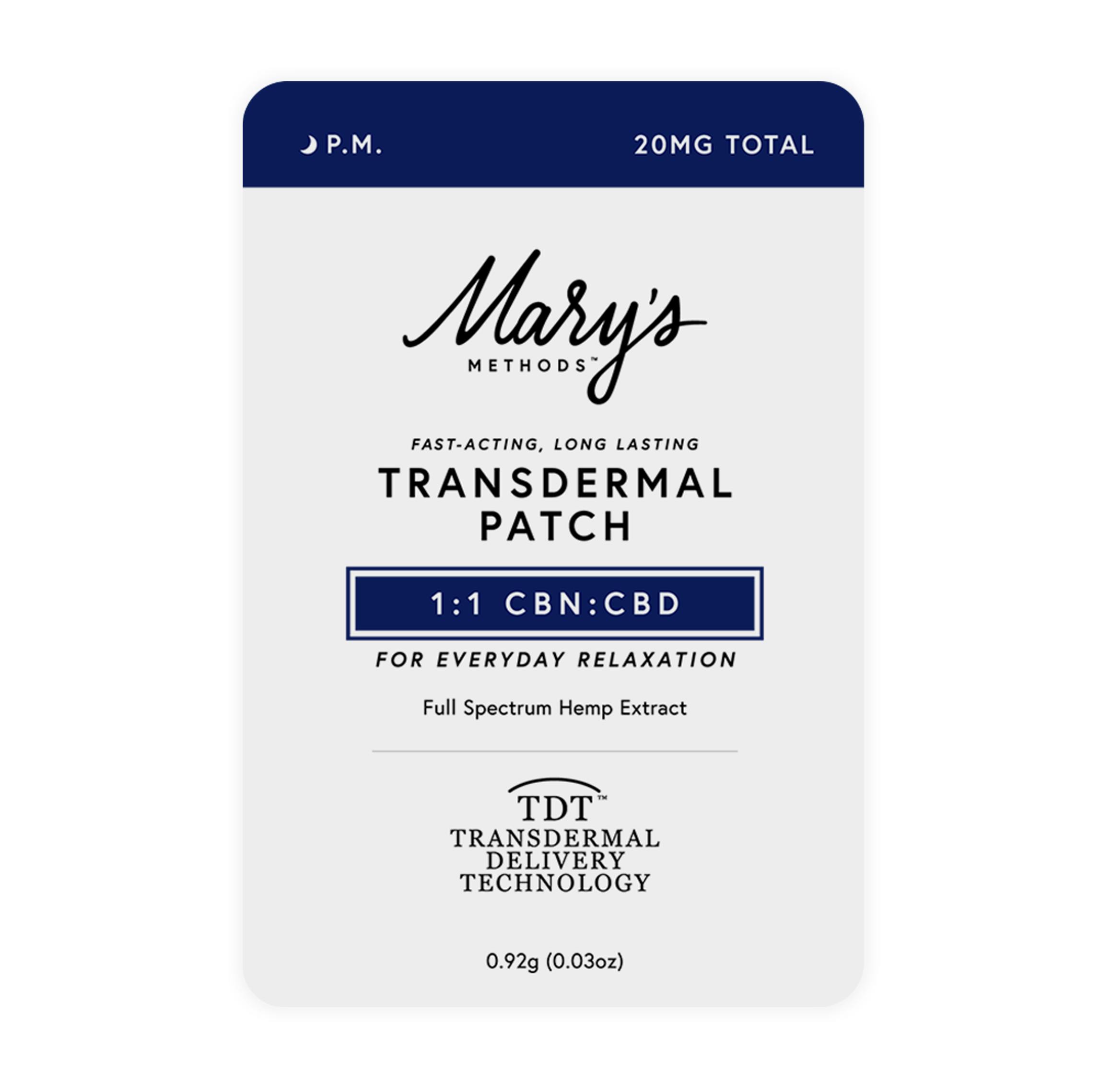 Photograph of product: PM TRANSDERMAL PATCH 1:1 [10MG CBN : 10MG CBD]