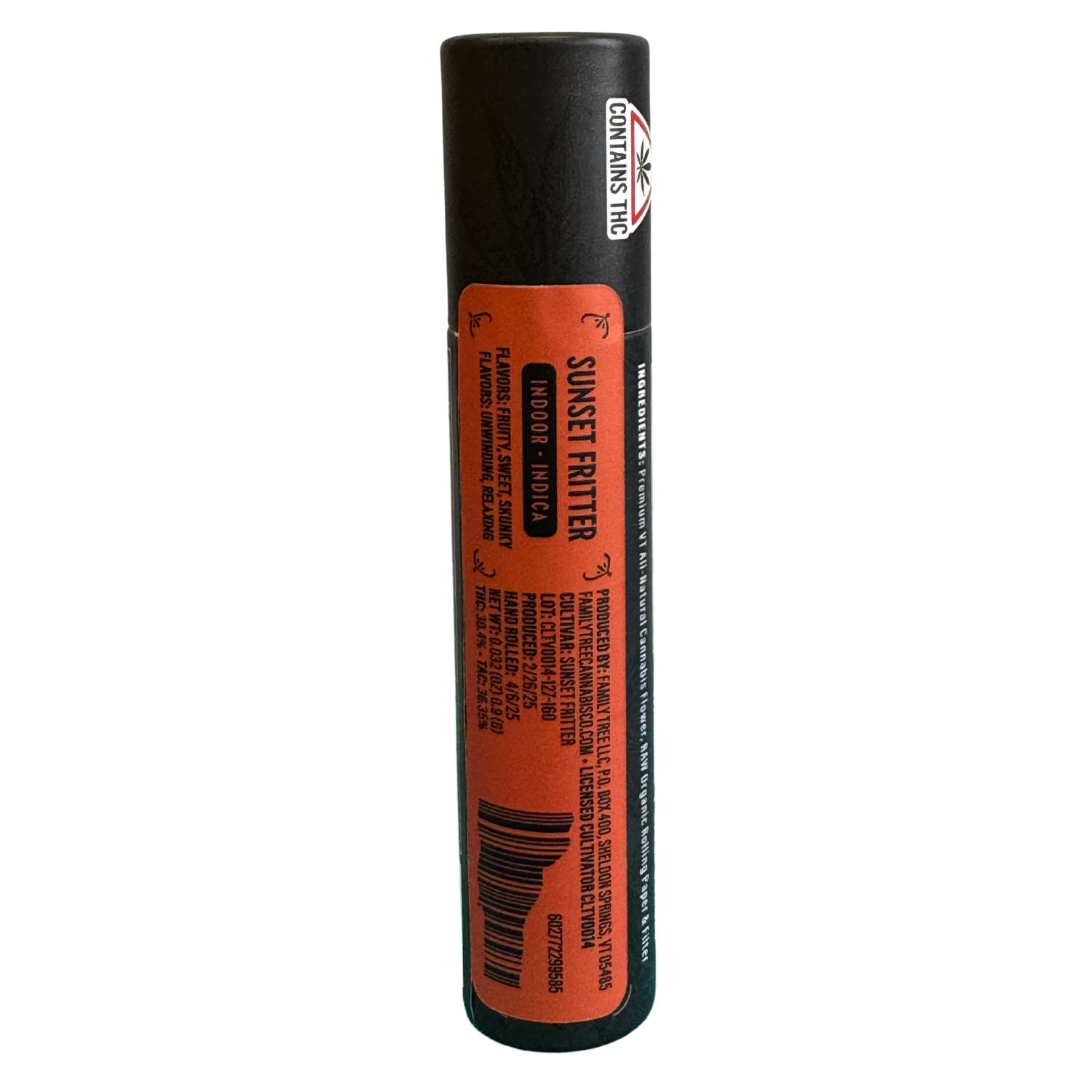 Photograph of Product: Sunset Fritter I .9g Pre-roll I Family Tree Cannabis Co.