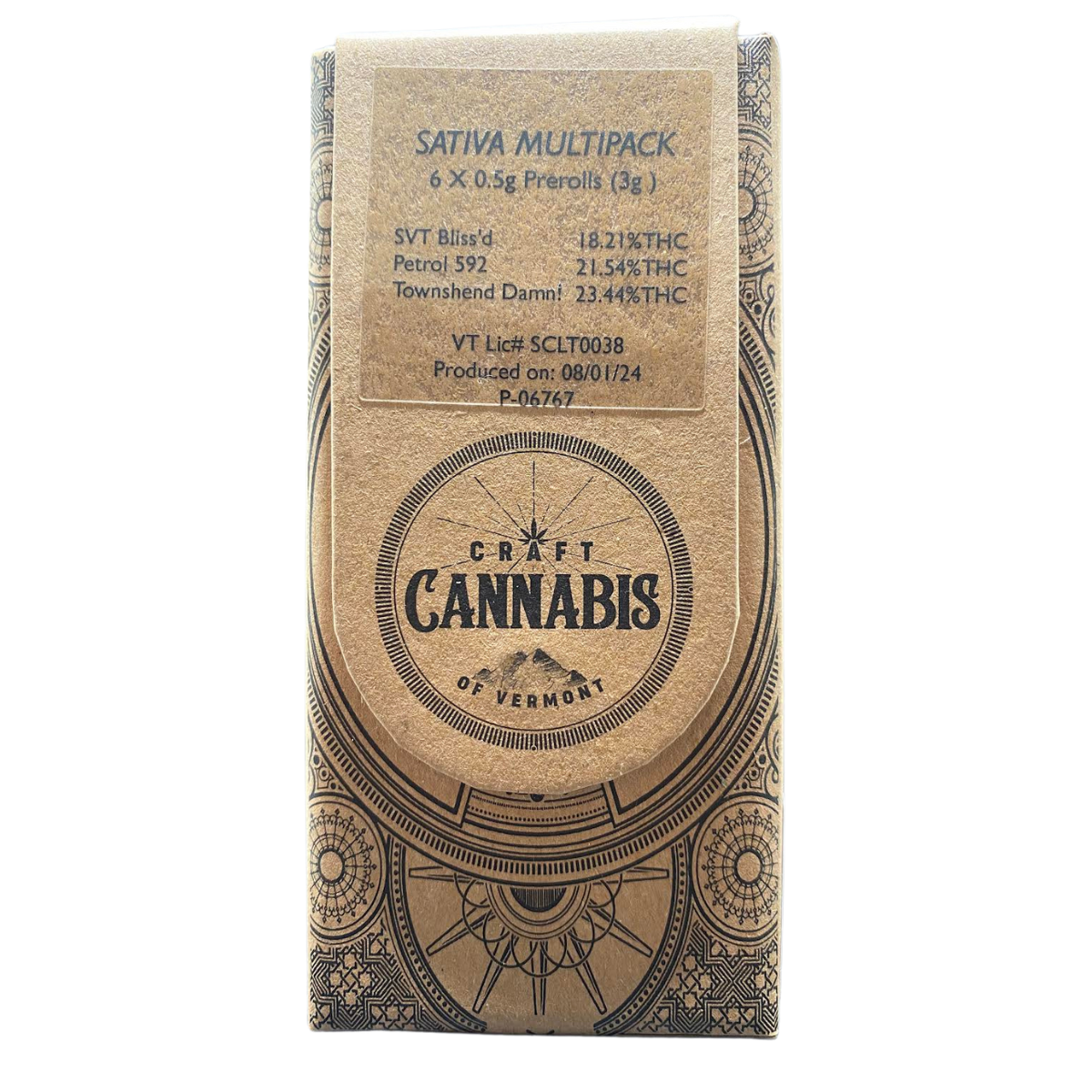 Photograph of Product: Craft Cannabis of VT - Pre-Roll 6 Pack - Sativa Variety